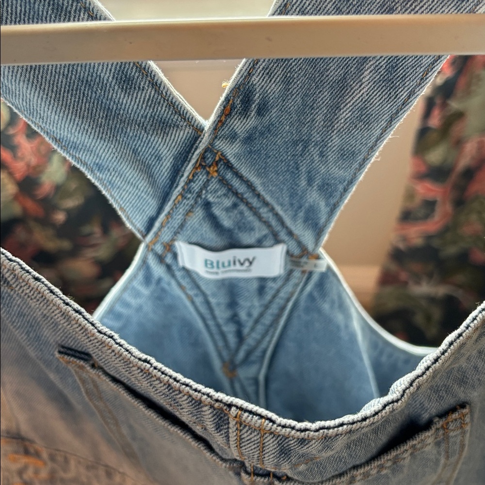 Denim Barrel Overalls - Picture 2 of 3